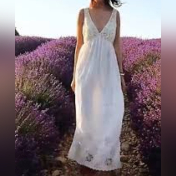 Zara Dresses & Skirts - Nwt. Ltd Ed. Elegant Boho Cream/off White Lined Maxi Embroidery & Crochet Dress